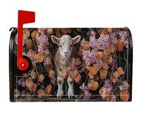 Housses magnétiques de boîte aux lettres de chèvre rustique, fleurs et feuilles d'automne orange pour décoration de jardin, terrasse, 45,7 x 53,3 cm