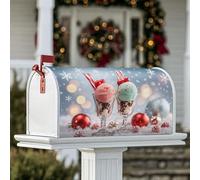 Housses magnétiques de boîte aux lettres de crème glacée, flocons de neige, sucre d'orge, Noël, décoration de jardin, 45,7 x 53,3 cm, bleu clair