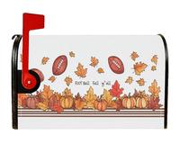 Housses magnétiques de boîte aux lettres de football, décoration de boîte aux lettres de citrouille d'automne pour décoration de jardin, terrasse, 45,7 x 53,3 cm, orange