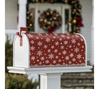 Housses magnétiques de boîte aux lettres de Noël avec flocons de neige, étoiles festives, pois pour décoration de maison, jardin, 45,7 x 53,3 cm, rouge