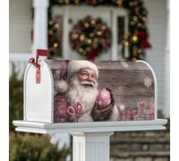 Housses magnétiques de boîte aux lettres de Père Noël, décoration rustique vintage en flocons de neige pour décoration de jardin, terrasse, 53,3 x 64,9 cm