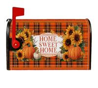 Housses magnétiques de boîte aux lettres de tournesol, motif citrouille rustique d'automne pour décoration de jardin, terrasse, 45,7 x 53,3 cm, orange