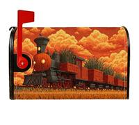 Housses magnétiques de boîte aux lettres de train, citrouille rustique, pour décoration de pelouse, 53,3 x 64,9 cm