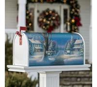 Housses magnétiques de boîte aux lettres d'hiver pour décoration de jardin, cour, 45,7 x 53,3 cm, bleu