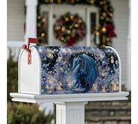 Housses magnétiques de boîte aux lettres dragon, lanternes fantaisistes, fleurs d'hiver, décorations de boîte aux lettres pour décoration de jardin, cour, 53,3 x 64,9 cm