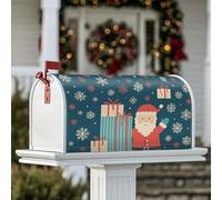 Housses magnétiques de boîte aux lettres du Père Noël, cadeaux festifs, flocons de neige, housses de boîte aux lettres de Noël pour extérieur pour décoration de jardin, terrasse, 45,7 x 53,3 cm, bleu