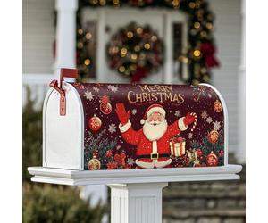 Housses magnétiques de boîte aux lettres du Père Noël, décorations de Noël fantaisistes et festives en sucre d'orge pour décoration de maison et de jardin, 53,3 x 64,9 cm
