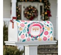 Housses magnétiques de boîte aux lettres du Père Noël, décorations festives de Noël, feuilles de houx, pour décoration extérieure, 45,7 x 53,3 cm