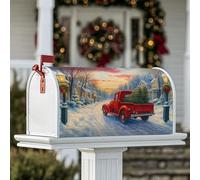 Housses magnétiques de boîte aux lettres en forme de camion rouge, pour décoration de jardin, terrasse, 45,7 x 53,3 cm