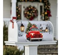 Housses magnétiques de boîte aux lettres en forme de camion rouge, pour décoration extérieure, 53,3 x 64,9 cm, rouge