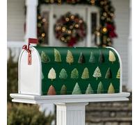 Housses magnétiques de boîte aux lettres en forme de pin, sapin festif d'hiver, épicéa, protection de poteau pour décoration de jardin et extérieur, 53,3 x 64,9 cm