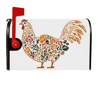 Housses magnétiques de boîte aux lettres en forme de poulet, ferme, fleurs rustiques, feuilles, orange automne, protection pour boîte aux lettres pour décoration de porte d'entrée, 53,3 x 64,9 cm