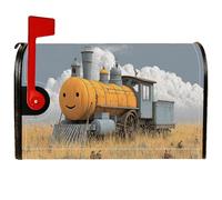 Housses magnétiques de boîte aux lettres en forme de train, citrouille rustique, motif émoticône, pour extérieur, jardin, cour, 45,7 x 53,3 cm