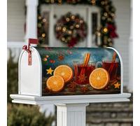 Housses magnétiques de boîte aux lettres en forme de tranches d'orange, bâtons de cannelle, anis étoilé, couverture de boîte aux lettres pour décoration extérieure de cour, 53,3 x 64,9 cm