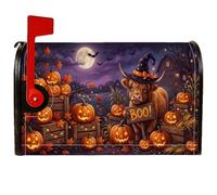 Housses magnétiques de boîte aux lettres en forme de vache, citrouilles rustiques, lune, Halloween, pour décoration de jardin, terrasse, 45,7 x 53,3 cm
