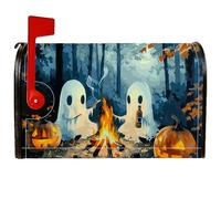 Housses magnétiques de boîte aux lettres fantômes pour Halloween, citrouilles effrayantes, feu, Halloween, décoration de jardin, cour, 45,7 x 53,3 cm, orange