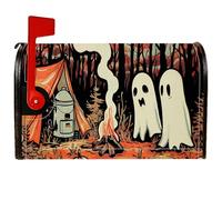 Housses magnétiques de boîte aux lettres fantômes pour Halloween, tente fantaisie, feu de camp, Halloween, couverture saisonnière pour extérieur, jardin, cour, 45,7 x 53,3 cm, orange