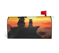 Housses magnétiques de boîte aux lettres motif éléphant et chien - Taille standard - 64,8 x 53,3 cm - Étanche - Pour boîte aux lettres personnalisée - Pour décoration de jardin et d'extérieur