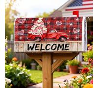 Housses magnétiques de boîte aux lettres pour camion, cœurs rustiques festifs, pour la Saint-Valentin, décoration de jardin, cour, 45,7 x 53,3 cm