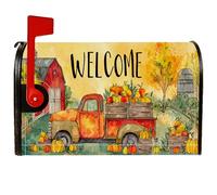 Housses magnétiques de boîte aux lettres pour camion, ferme, citrouilles, grange, décoration de boîte aux lettres pour extérieur, jardin, cour, 53,3 x 64,5 cm