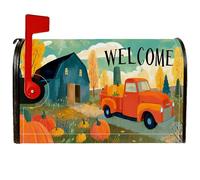 Housses magnétiques de boîte aux lettres pour camion, ferme, ferme, citrouille, grange, boîte aux lettres pour extérieur, jardin, cour, 45,7 x 53,3 cm