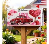 Housses magnétiques de boîte aux lettres pour camion, Saint-Valentin, cœurs rustiques, ballons, pour extérieur, décoration de porte d'entrée, 53,3 x 64,9 cm
