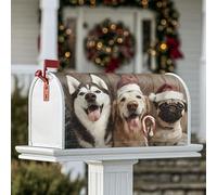 Housses magnétiques de boîte aux lettres pour décoration de porte d'entrée, motif sucre d'orge, Père Noël, 53,3 x 64,9 cm