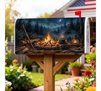 Housses magnétiques de boîte aux lettres pour feu de camp, lanterne d'extérieur rustique, bâton de randonnée, couverture décorative pour boîte aux lettres pour décoration de cour avant, 53,3 x 64,9 cm