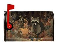 Housses magnétiques de boîte aux lettres rustique, écureuil d'automne, citrouille, tons de terre, pour décoration de jardin extérieur, 45,7 x 53,3 cm