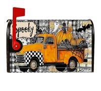 Housses magnétiques en forme de citrouille pour boîte aux lettres d'Halloween, fantôme rustique, chauve-souris, Halloween, décoration de jardin, terrasse, 45,7 x 53,3 cm