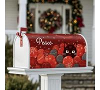 Housses magnétiques pour boîte aux lettres avec chat et flocons de neige pour décoration de porte d'entrée, 45,7 x 53,3 cm, rouge