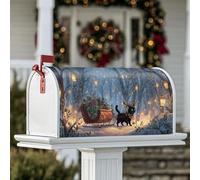 Housses magnétiques pour boîte aux lettres avec motif de traîneau en hiver, cadeaux de Noël, décorations de maison, jardin, 53,3 x 64,9 cm, bleu