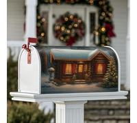 Housses magnétiques pour boîte aux lettres de cabine, arbre rustique, neige, hiver, décoration de boîte aux lettres marron pour jardin, terrasse, 53,3 x 64,9 cm