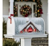 Housses magnétiques pour boîte aux lettres de cabine, arbres de neige rustiques, décoration de jardin, cour, 45,7 x 53,3 cm