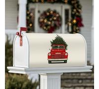 Housses magnétiques pour boîte aux lettres de camion rouge, arbre de Noël rustique, décoration de boîte aux lettres pour porche, 53,3 x 64,9 cm