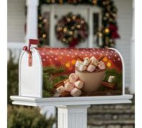 Housses magnétiques pour boîte aux lettres de chocolat chaud, guimauves festives d'hiver, bâtons de cannelle, décoration de boîte aux lettres d'hiver pour porche, 53,3 x 64,9 cm