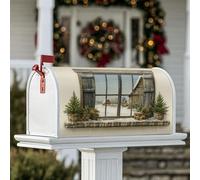 Housses magnétiques pour boîte aux lettres de fenêtre rustique, ferme, sapins à neige, décorations d'hiver pour extérieur, jardin, cour, 53,3 x 64,5 cm
