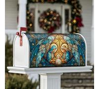 Housses magnétiques pour boîte aux lettres de Noël - Anges religieux - Étoile de Noël - Bleu - 53,3 x 64,9 cm