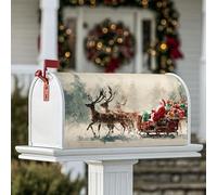 Housses magnétiques pour boîte aux lettres de Noël avec traîneau du Père Noël pour décoration extérieure et jardin, 45,7 x 53,3 cm, rouge