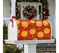 Housses magnétiques pour boîte aux lettres de Noël avec tranches d'orange, houx, bâtons de cannelle, décoration de maison et de jardin, 53,3 x 64,9 cm