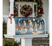 Housses magnétiques pour boîte aux lettres de Noël, bonhomme de neige, lanterne en pain d'épices de Noël, protection pour boîte aux lettres de Noël, décoration de jardin, 45,7 x 53,3 cm, bleu