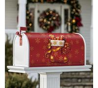 Housses magnétiques pour boîte aux lettres de Noël, cadeaux festifs et joyeux, flocons de neige, emballages de boîte aux lettres de Noël pour décorations extérieures, 45,7 x 53,3 cm