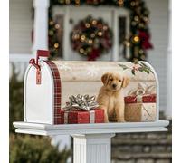 Housses magnétiques pour boîte aux lettres de Noël, flocon de neige, décoration de porte d'entrée, 53,3 x 64,9 cm, pour chiot, rouge