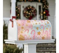 Housses magnétiques pour boîte aux lettres de Noël, maison en pain d'épices et étoile de Noël, décoration de jardin, cour, 45,7 x 53,3 cm