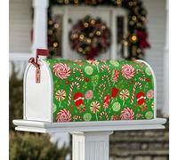 Housses magnétiques pour boîte aux lettres de Noël, menthe poivrée, sucette de Noël, décoration de porte d'entrée, 45,7 x 53,3 cm, vert