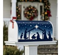 Housses magnétiques pour boîte aux lettres de Noël - Motif étoile de berger - Bleu marine - 45,7 x 53,3 cm