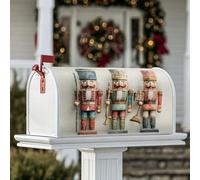 Housses magnétiques pour boîte aux lettres de Noël, motif soldat festif de Noël, pour extérieur, décoration de jardin, cour, 53,3 x 64,9 cm, rouge