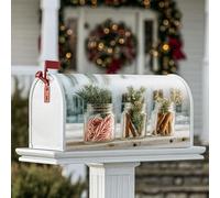 Housses magnétiques pour boîte aux lettres de Noël rustique, branches de pin rustique, bâtons de cannelle, décoration de cour avant, 53,3 x 64,9 cm