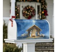 Housses magnétiques pour boîte aux lettres de Noël rustique, mouton, étoile de Noël, pour décoration de jardin extérieur, 45,7 x 53,3 cm, bleu