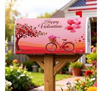 Housses magnétiques pour boîte aux lettres de vélo, Saint Valentin, cœurs romantiques, arbre de Saint-Valentin, pêche, pour décoration de jardin extérieur, 53,3 x 64,9 cm